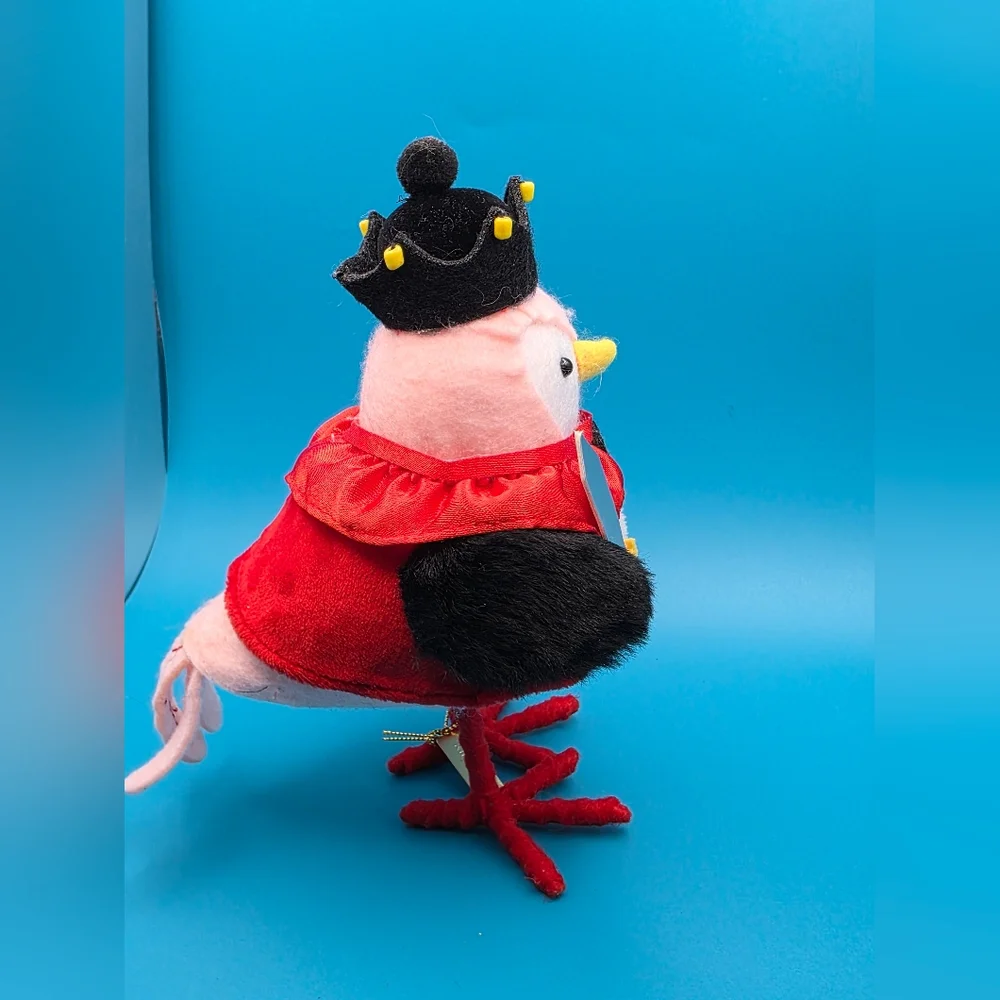 Plush Owl Or Bird with Crown and Cape